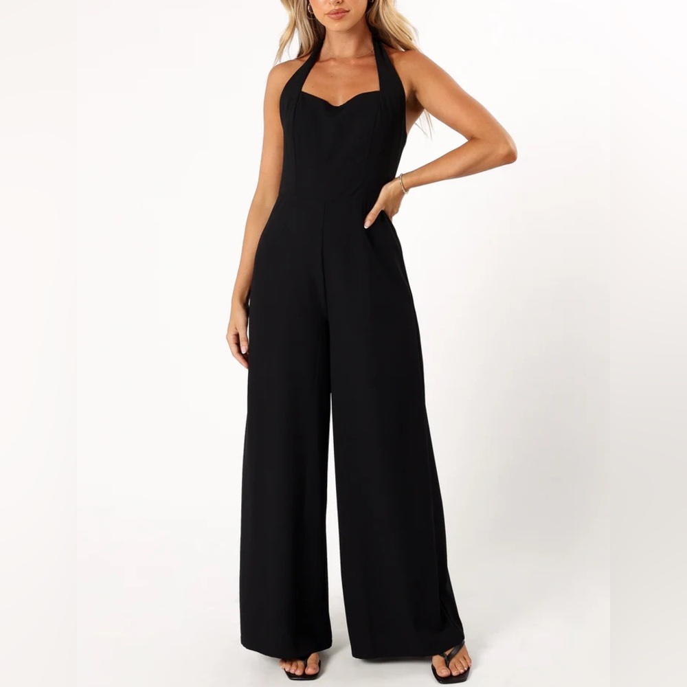 Petal & Pup Black Halter Jumpsuit